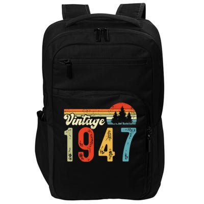 Vintage Made In 1947 Birthday Impact Tech Backpack