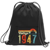 Vintage Made In 1947 Birthday Sweatshirt Cinch Pack Bag