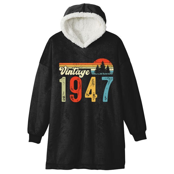 Vintage Made In 1947 Birthday Hooded Wearable Blanket