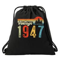 Vintage Made In 1947 Birthday Drawstring Bag