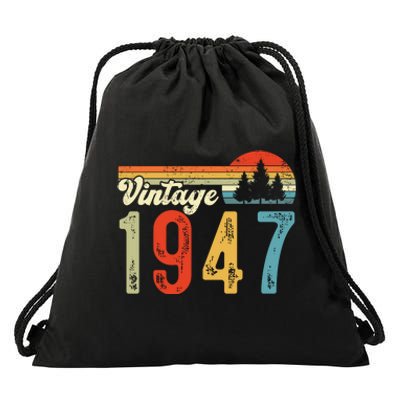 Vintage Made In 1947 Birthday Drawstring Bag