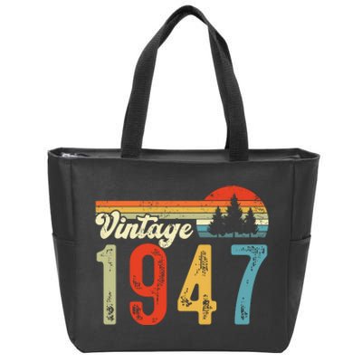 Vintage Made In 1947 Birthday Zip Tote Bag