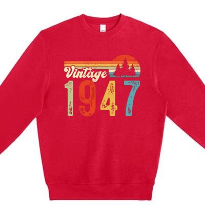 Vintage Made In 1947 Birthday Premium Crewneck Sweatshirt