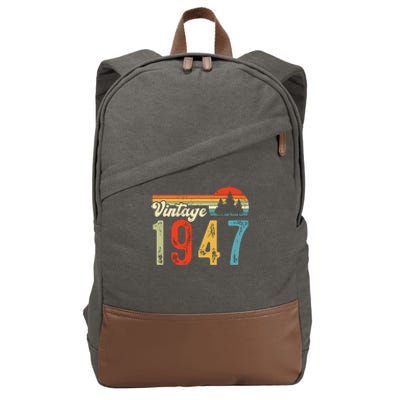 Vintage Made In 1947 Birthday Cotton Canvas Backpack