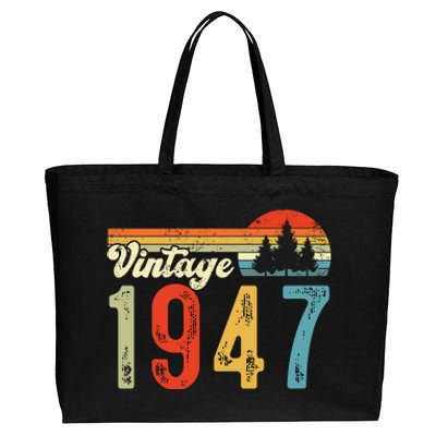 Vintage Made In 1947 Birthday Cotton Canvas Jumbo Tote