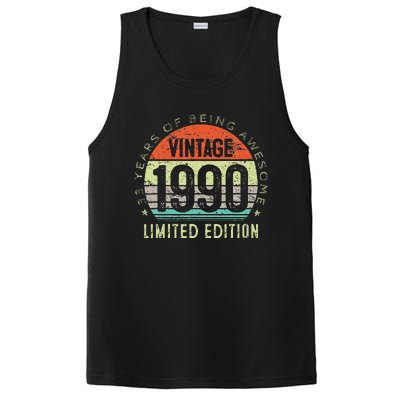 Vintage Made In 1990 33 Year Old Retro 33th Birthday Gift PosiCharge Competitor Tank