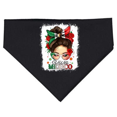 Viva Mexico Independence Day Women Girl Mexican Flag USA-Made Doggie Bandana