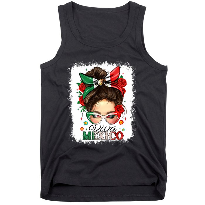 Viva Mexico Independence Day Women Girl Mexican Flag Tank Top