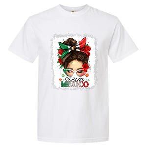 Viva Mexico Independence Day Women Girl Mexican Flag Garment-Dyed Heavyweight T-Shirt