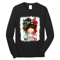 Viva Mexico Independence Day Women Girl Mexican Flag Long Sleeve Shirt