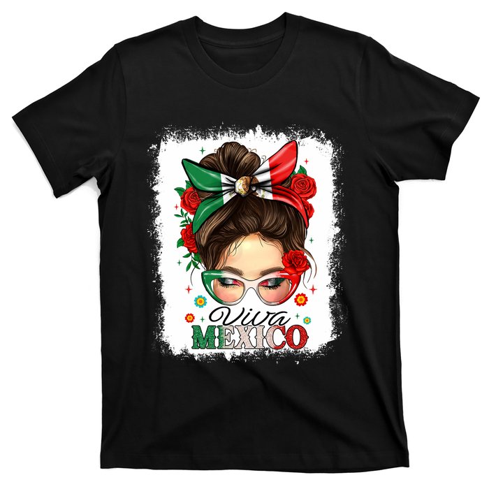 Viva Mexico Independence Day Women Girl Mexican Flag T-Shirt