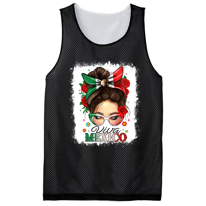 Viva Mexico Independence Day Women Girl Mexican Flag Mesh Reversible Basketball Jersey Tank