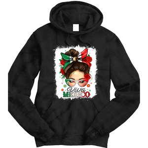 Viva Mexico Independence Day Women Girl Mexican Flag Tie Dye Hoodie