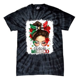 Viva Mexico Independence Day Women Girl Mexican Flag Tie-Dye T-Shirt