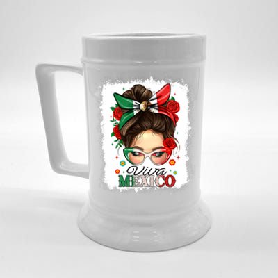 Viva Mexico Independence Day Women Girl Mexican Flag Beer Stein