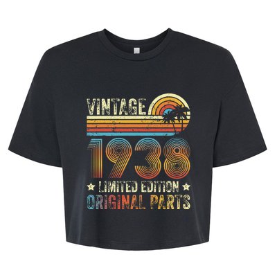 Vintage Made In 1938 86th Birthday 86 Year Old Bella+Canvas Jersey Crop Tee