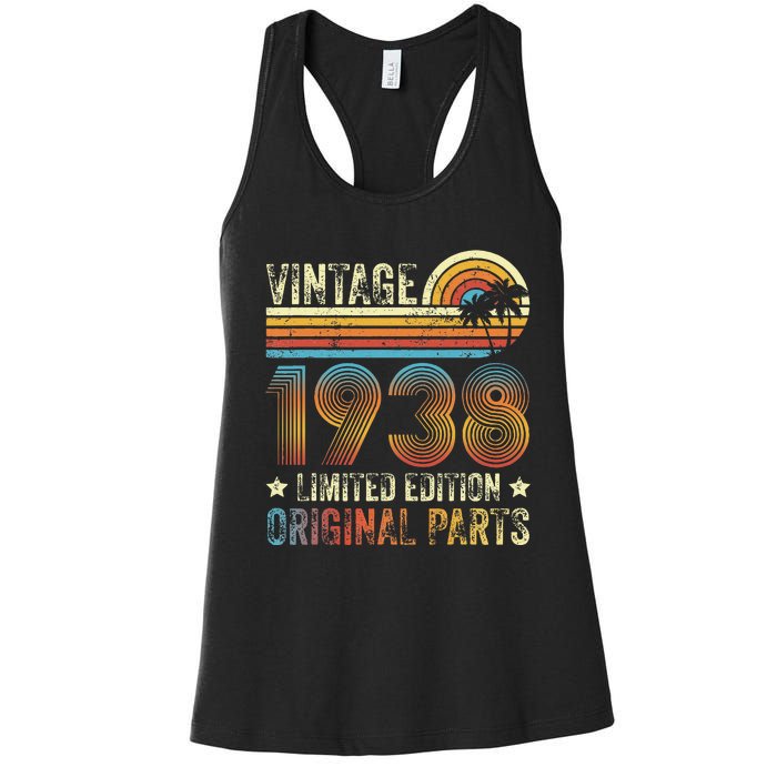 Vintage Made In 1938 86th Birthday 86 Year Old Women's Racerback Tank