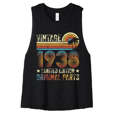 Vintage Made In 1938 86th Birthday 86 Year Old Women's Racerback Cropped Tank