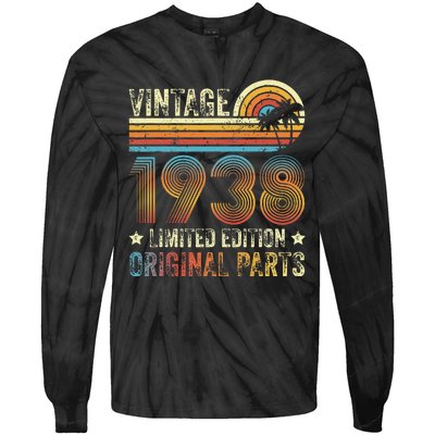 Vintage Made In 1938 86th Birthday 86 Year Old Tie-Dye Long Sleeve Shirt