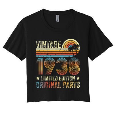 Vintage Made In 1938 86th Birthday 86 Year Old Women's Crop Top Tee