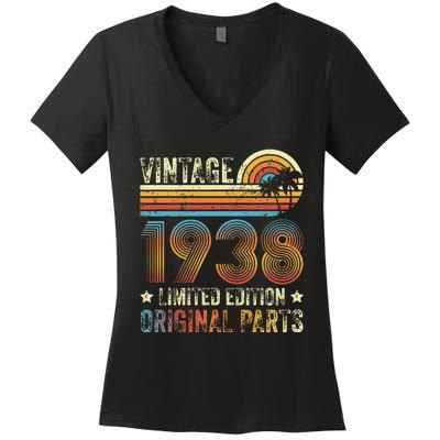 Vintage Made In 1938 86th Birthday 86 Year Old Women's V-Neck T-Shirt