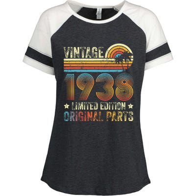 Vintage Made In 1938 86th Birthday 86 Year Old Enza Ladies Jersey Colorblock Tee