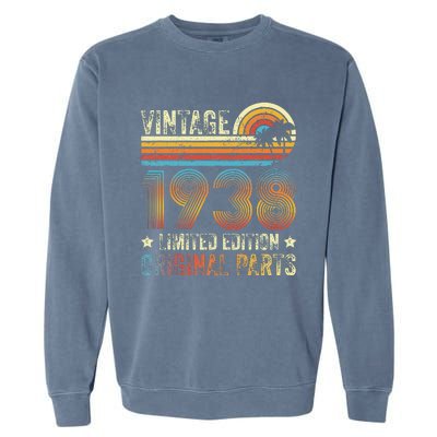 Vintage Made In 1938 86th Birthday 86 Year Old Garment-Dyed Sweatshirt