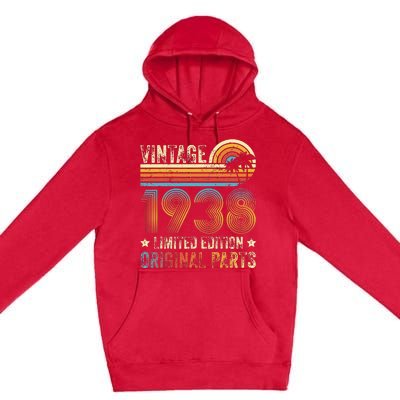 Vintage Made In 1938 86th Birthday 86 Year Old Premium Pullover Hoodie