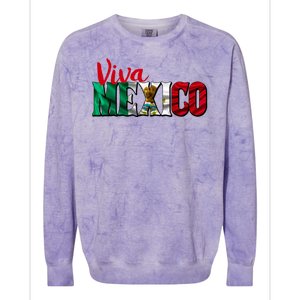 Viva Mexico Independence Day Colorblast Crewneck Sweatshirt