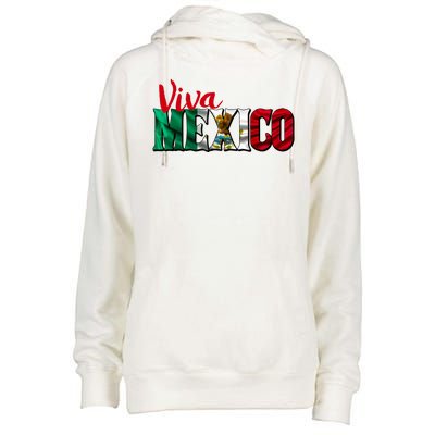 Viva Mexico Independence Day Womens Funnel Neck Pullover Hood