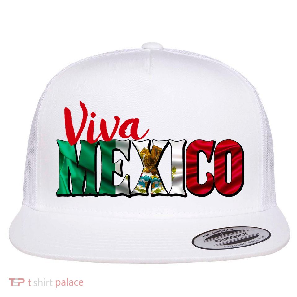Viva Mexico Independence Day Flat Bill Trucker Hat