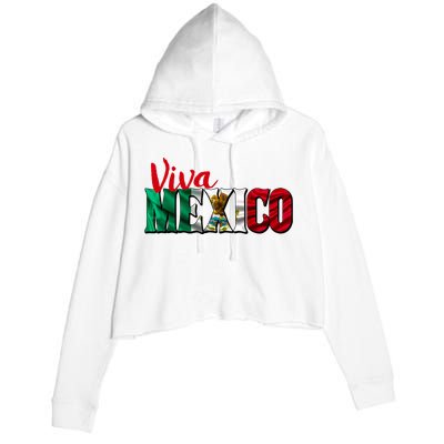 Viva Mexico Independence Day Crop Fleece Hoodie