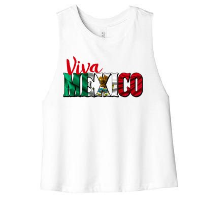 Viva Mexico Independence Day Women's Racerback Cropped Tank