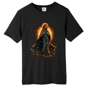 Virgin Mary In Radiant Golden Light With Halo Tall Fusion ChromaSoft Performance T-Shirt