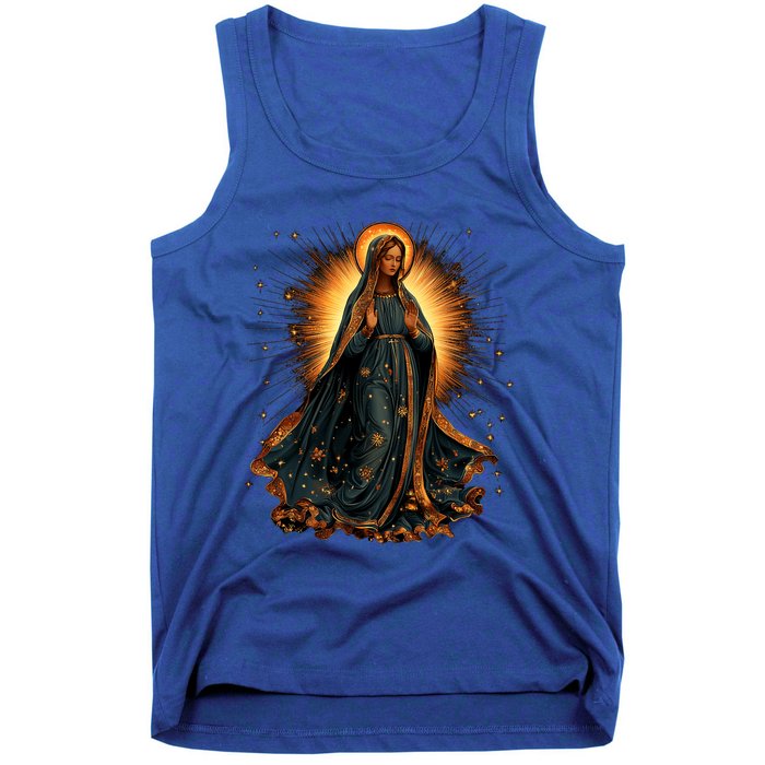 Virgin Mary In Radiant Golden Light With Halo Tank Top