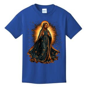 Virgin Mary In Radiant Golden Light With Halo Kids T-Shirt