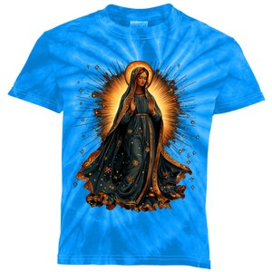 Virgin Mary In Radiant Golden Light With Halo Kids Tie-Dye T-Shirt