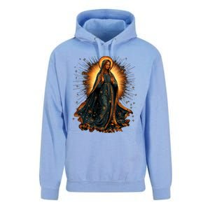 Virgin Mary In Radiant Golden Light With Halo Unisex Surf Hoodie