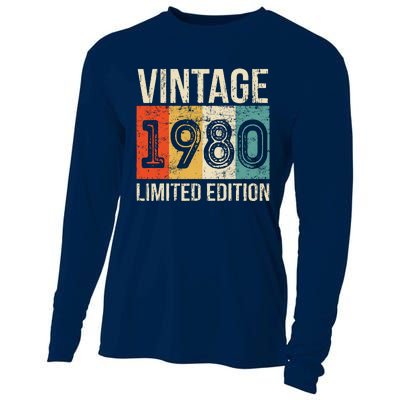 Vintage Made In 1980 Birthday Cooling Performance Long Sleeve Crew