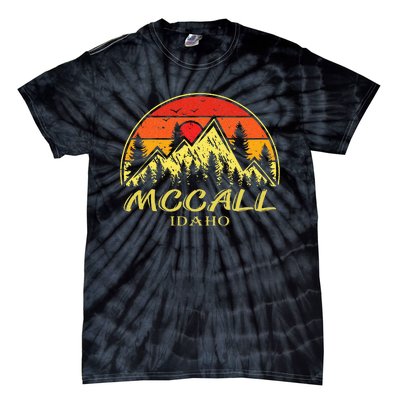 Vintage Mccall Idaho ID Mountains Hike Hiking Souvenir Tie-Dye T-Shirt