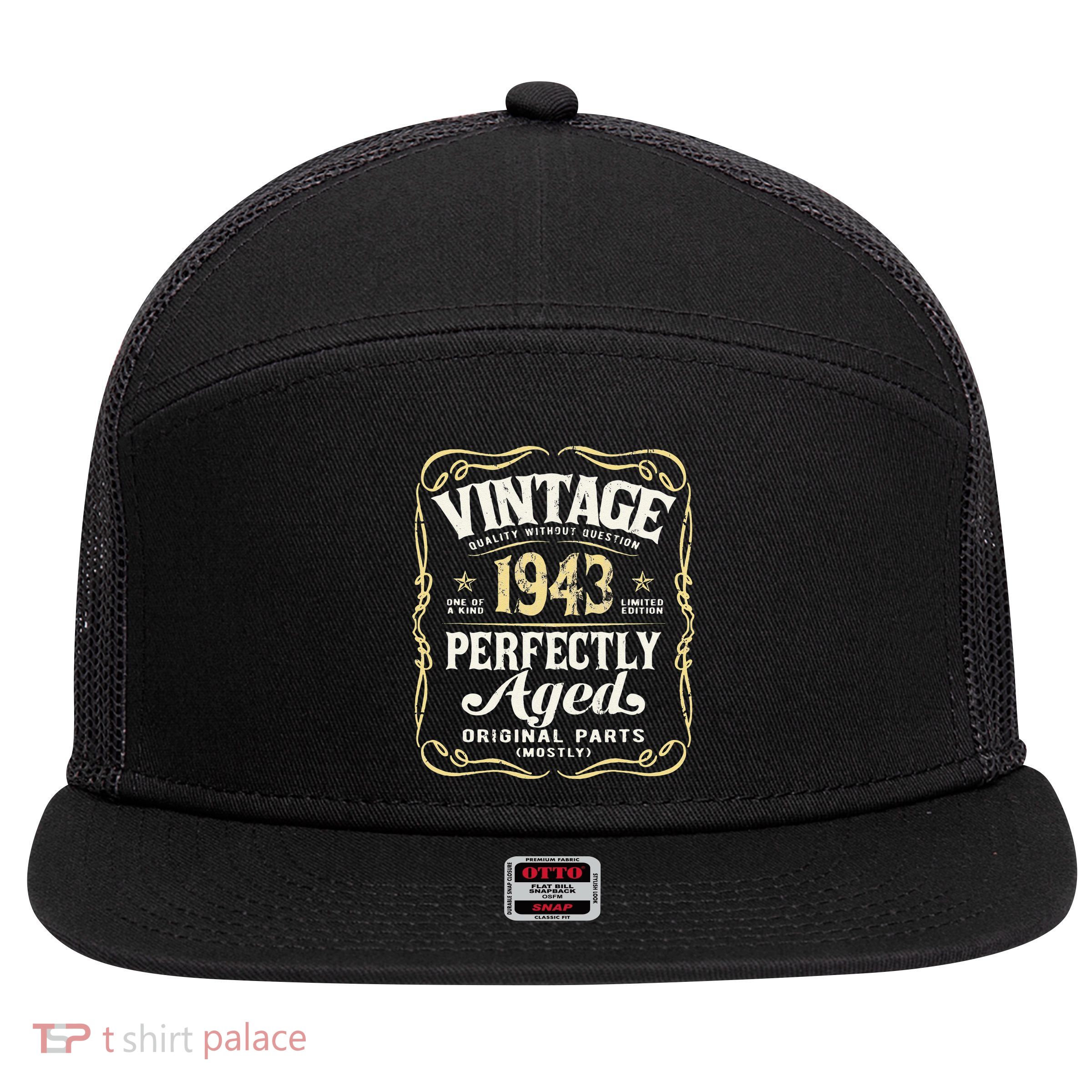 Vintage Made In 1943 Classic Birthday 7 Panel Mesh Trucker Snapback Hat