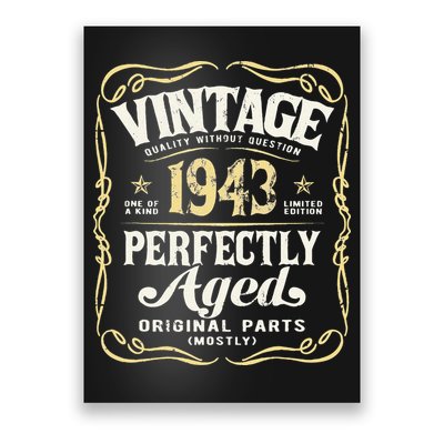 Vintage Made In 1943 Classic Birthday Poster
