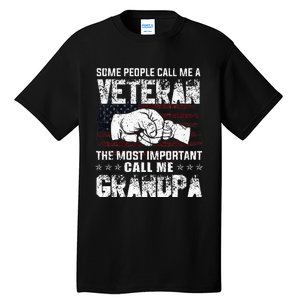 Veteran Most Important Call Me Grandpa Fathers Day Tall T-Shirt