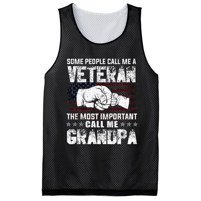 Veteran Most Important Call Me Grandpa Fathers Day Mesh Reversible Basketball Jersey Tank