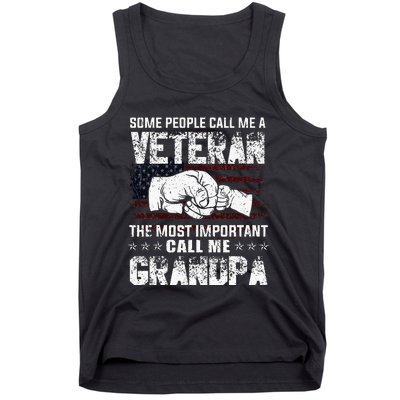 Veteran Most Important Call Me Grandpa Fathers Day Tank Top