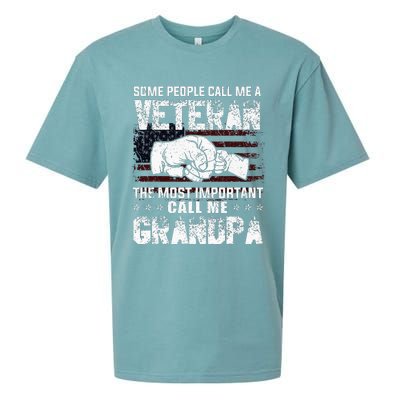 Veteran Most Important Call Me Grandpa Fathers Day Sueded Cloud Jersey T-Shirt