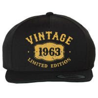 Vintage Made In 1963 Classic Birthday Party Wool Snapback Cap