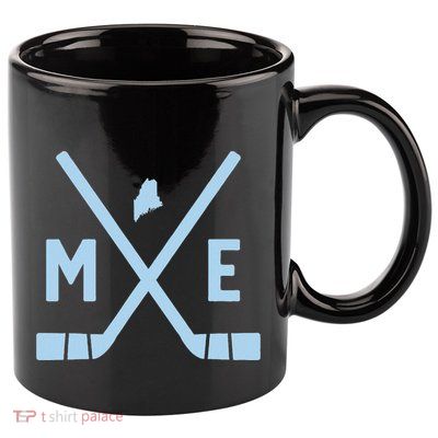 Vintage Maine Ice Hockey Sticks State Outline 11oz C Handle Ceramic Mug