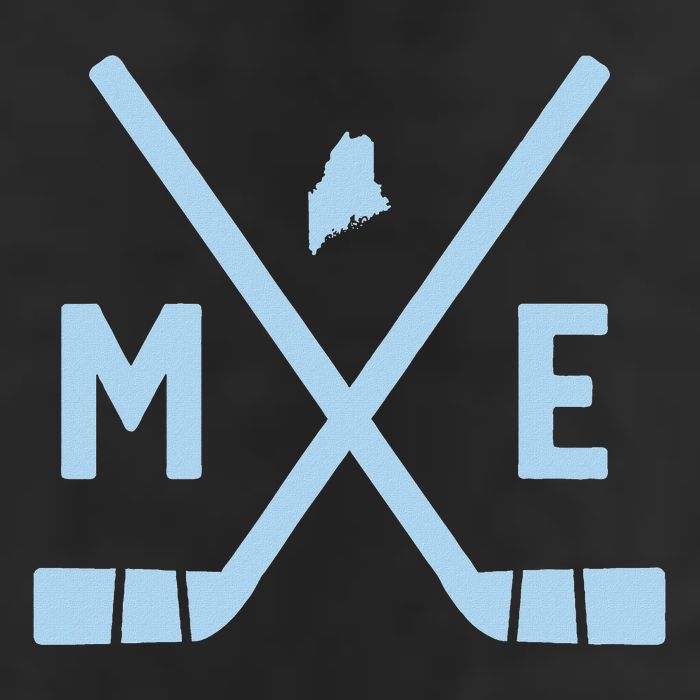 Vintage Maine Ice Hockey Sticks State Outline Beanie