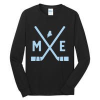 Vintage Maine Ice Hockey Sticks State Outline Tall Long Sleeve T-Shirt